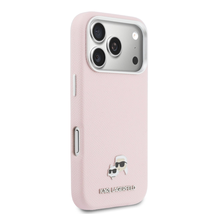 Husa iPhone 17 Pro Max, Karl Lagerfeld PU Karl and Choupette Heads Pins MagSafe, Pink [4]