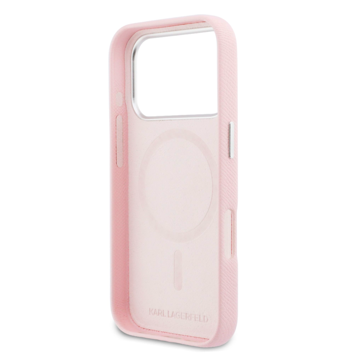 Husa iPhone 17 Pro Max, Karl Lagerfeld PU Karl and Choupette Heads Pins MagSafe, Pink [3]