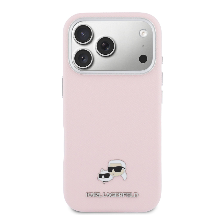 Husa iPhone 17 Pro Max, Karl Lagerfeld PU Karl and Choupette Heads Pins MagSafe, Pink [2]