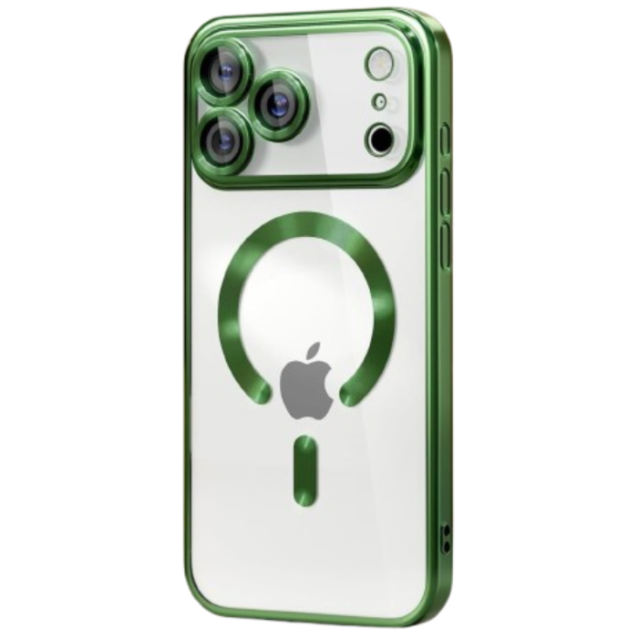 Husa iPhone 17 Pro Max, Luxury MagSafe Anti-Shock cu Protectie Lentile Camera, Verde [1]