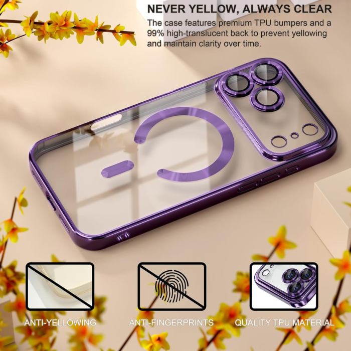 Husa iPhone 17 Pro Max, Luxury MagSafe cu Protectie Lentile Camera si Anti-Shock, Deep Purple [8]