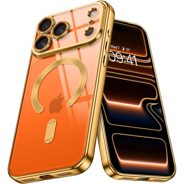 Husa iPhone 17 Pro Max, Luxury MagSafe cu Protectie Lentile Camera si Anti-Shock, Gold [9]