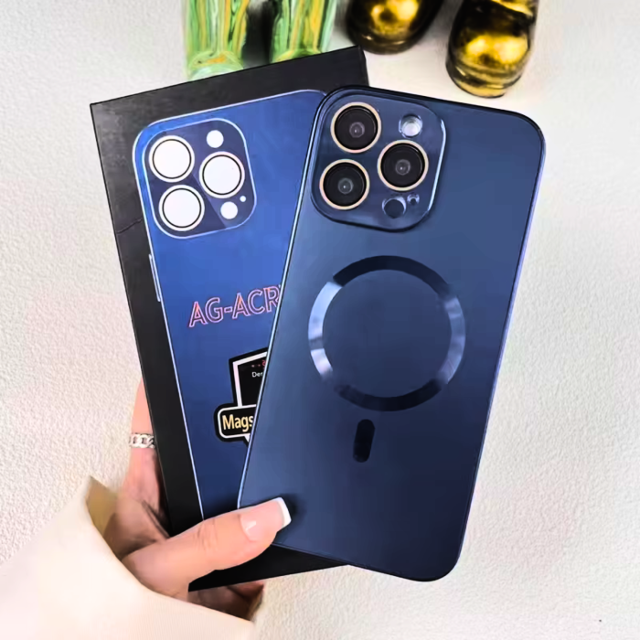 Husa iPhone 17 Pro Max, MagSafe AG Glass Shockproof - Protectie Camera, Navy Blue Mat [2]