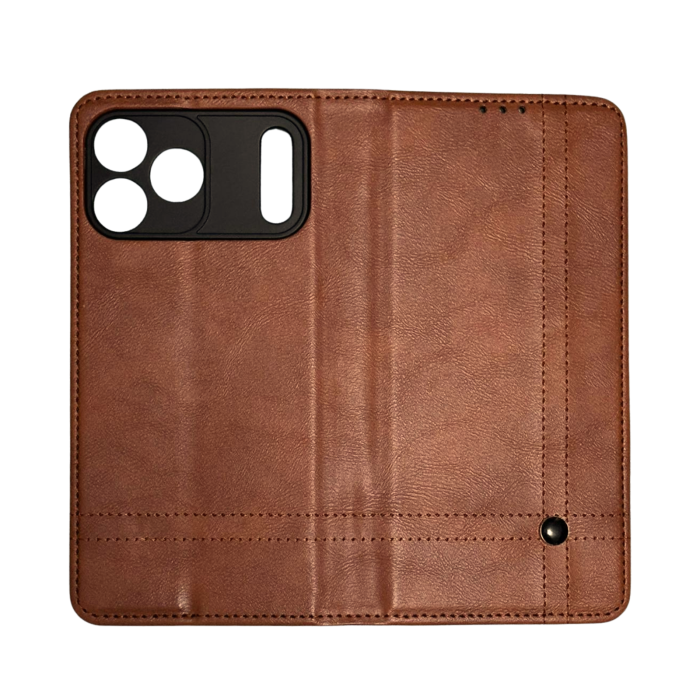 Husa iPhone 17 Pro Max, Piele Tip Carte Smart Seam, Business Class, Brown [4]