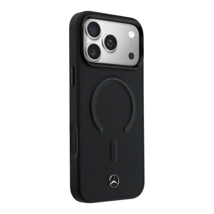 Husa iPhone 17 Pro, Mercedes PU Leather 3D MagSafe, Black [4]