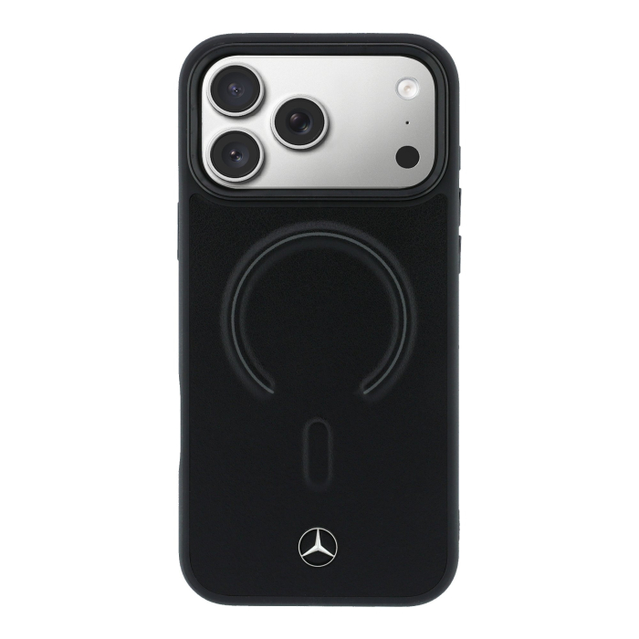 Husa iPhone 17 Pro Max, Mercedes PU Leather 3D MagSafe, Black [2]