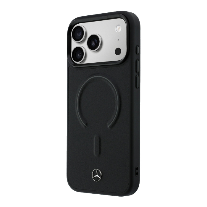 Husa iPhone 17 Pro, Mercedes PU Leather 3D MagSafe, Black [3]
