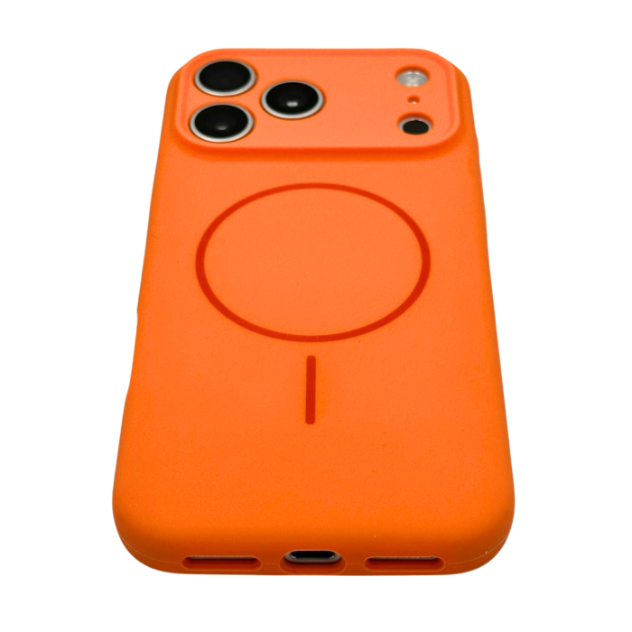 Husa iPhone 17 Pro Max, Silicon cu Protectie Camera, Microfibra la Interior si MagSafe, Orange [4]