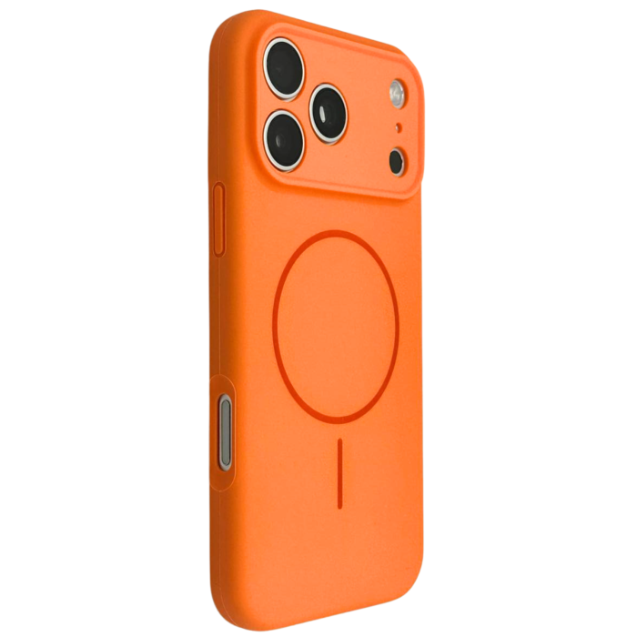 Husa iPhone 17 Pro Max, Silicon cu Protectie Camera, Microfibra la Interior si MagSafe, Orange [2]