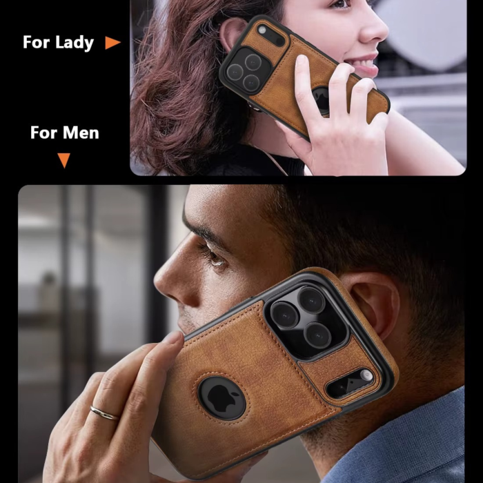 Husă iPhone 17 Pro Max, Premium Leather Business, Protecție Șocuri - Aderență și Anti-Amprente, Brown [2]