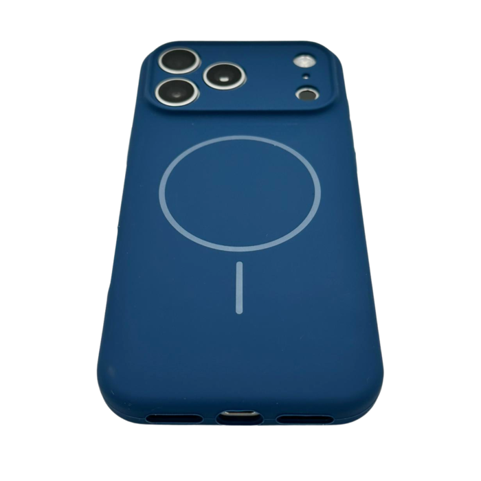 Husa iPhone 17 Pro, Silicon cu Protectie Camera, Microfibra la Interior si MagSafe, Albastra [4]