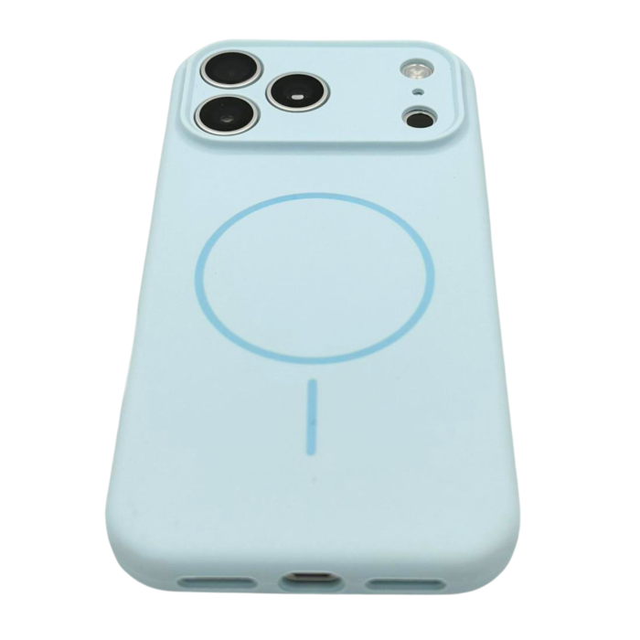 Husa iPhone 17 Pro, Silicon cu Protectie Camera, Microfibra la Interior si MagSafe, Baby Blue [4]