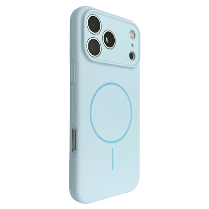 Husa iPhone 17 Pro Max, Silicon cu Protectie Camera, Microfibra la Interior si MagSafe, Baby Blue [2]
