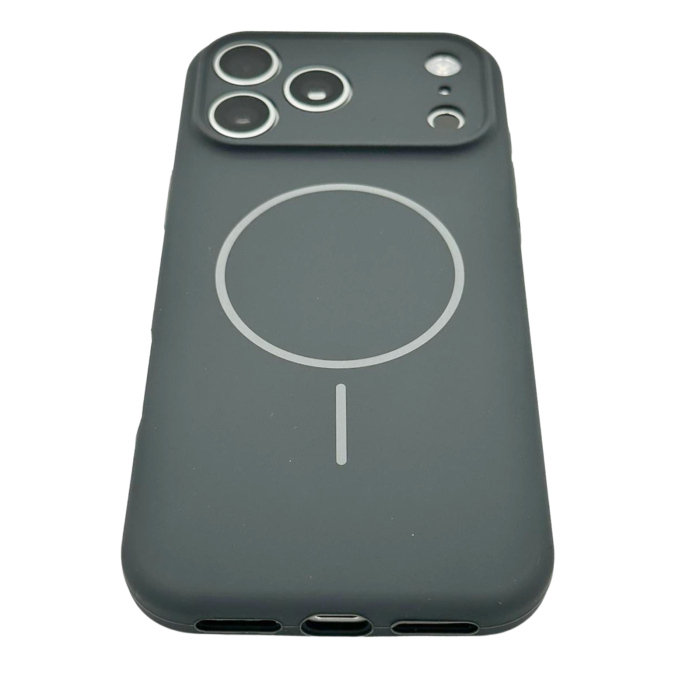 Husa iPhone 17 Pro, Silicon cu Protectie Camera, Microfibra la Interior si MagSafe, Gri Antracit [4]