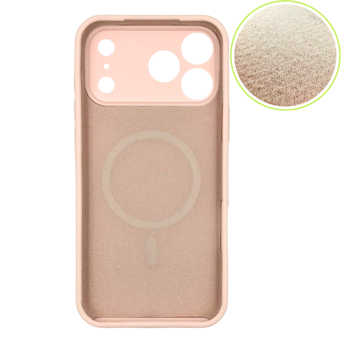 Husa iPhone 17 Pro, Silicon cu Protectie Camera, Microfibra la Interior si MagSafe, Pink [5]