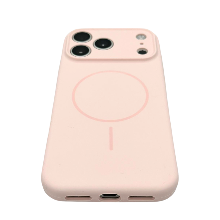 Husa iPhone 17 Pro Max, Silicon cu Protectie Camera, Microfibra la Interior si MagSafe, Pink [2]