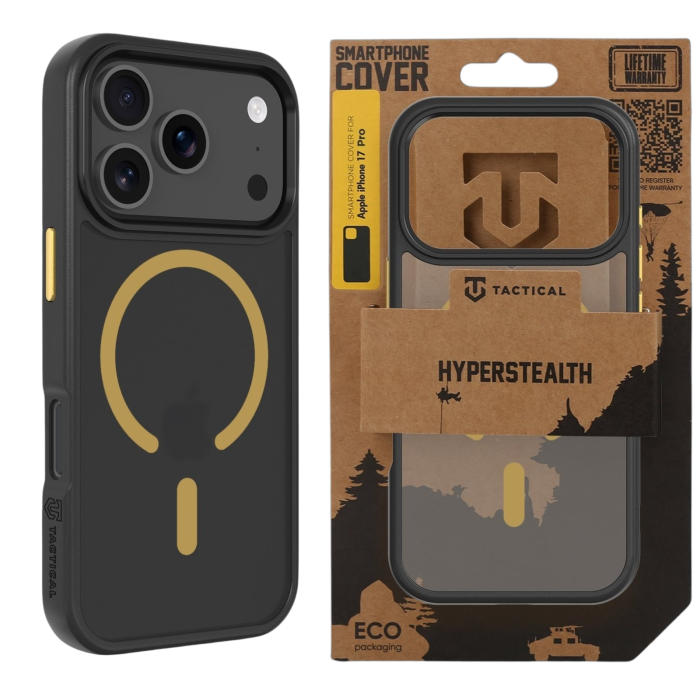 Husa iPhone 17 Pro, Tactical MagForce Hyperstealth, Black / Yellow [3]
