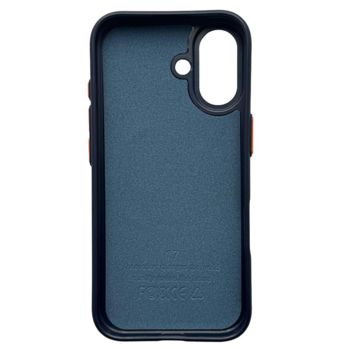 Husa iPhone 17, Silicon Texturat cu Protectie Interioara din Piele si MagSafe, Albastra [2]