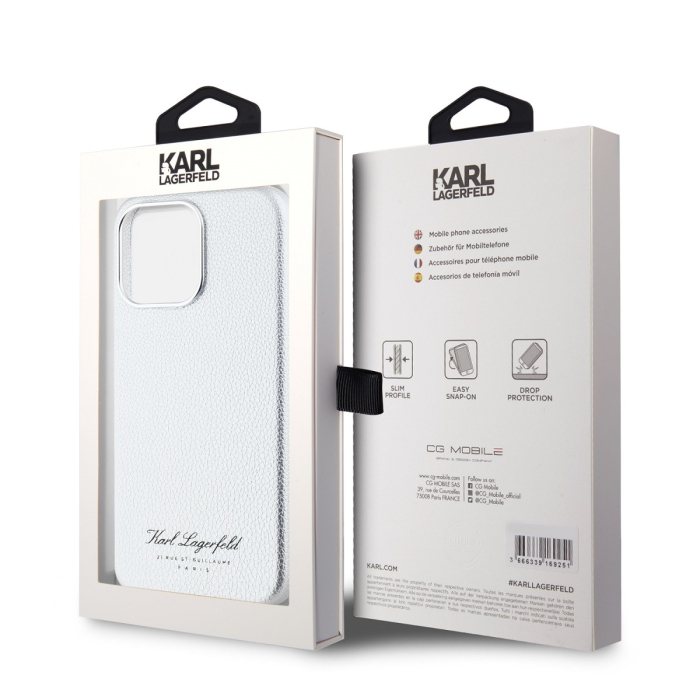 Husa Karl Lagerfeld Grained PU Hotel RSG pentru iPhone 15 Pro Max, Grey [6]