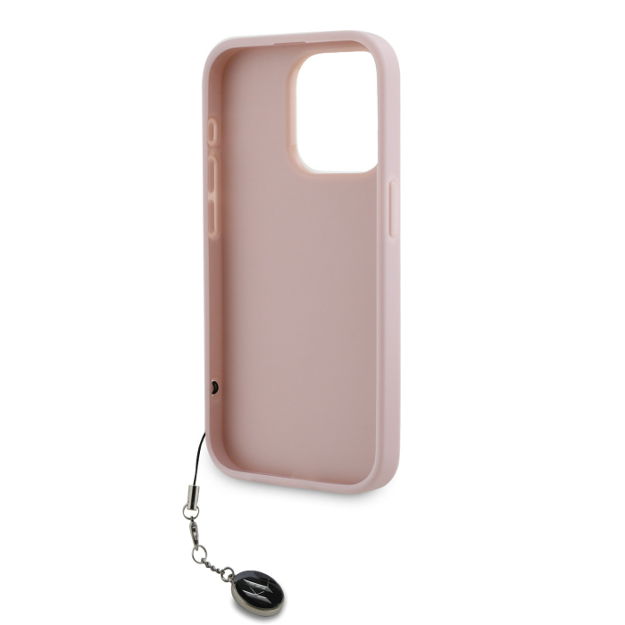 Husa Karl Lagerfeld PU Saffiano Rhinestone Charm pentru iPhone 15 Pro Max, Pink [5]