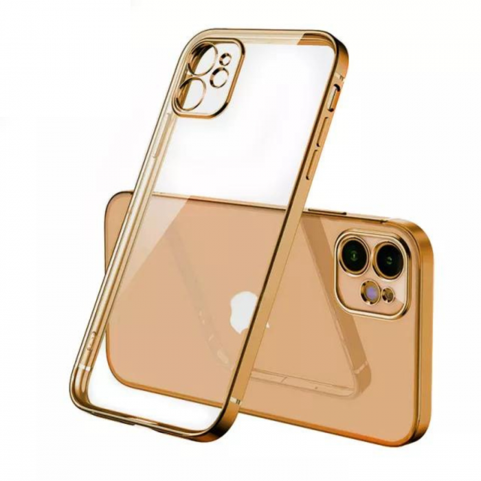 Husa Luxury cu Margini Color pentru iPhone 13, Gold [1]