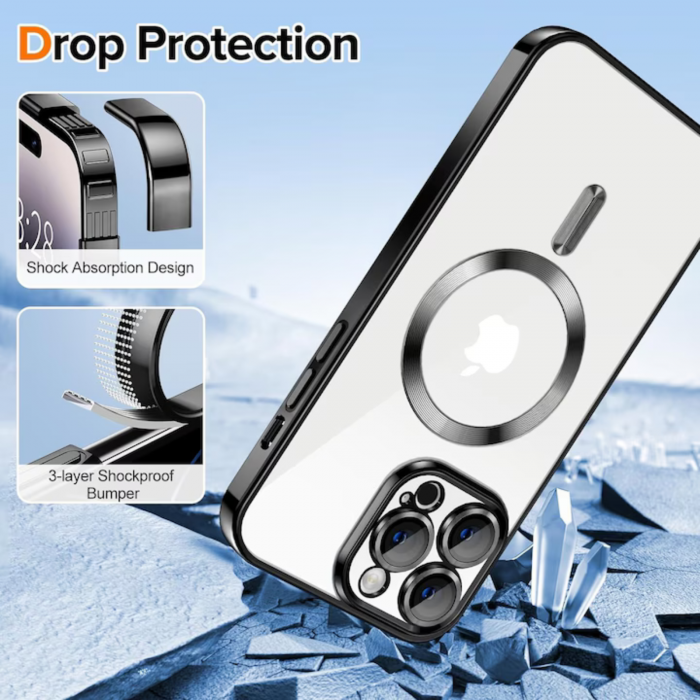 Husa Luxury MagSafe cu Protectie Lentile Camera si Anti-Shock pentru iPhone 16 Plus, Black [2]