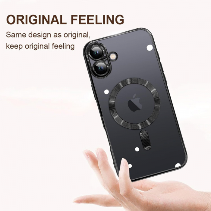 Husa Luxury MagSafe cu Protectie Lentile Camera si Anti-Shock pentru iPhone 16, Black [3]