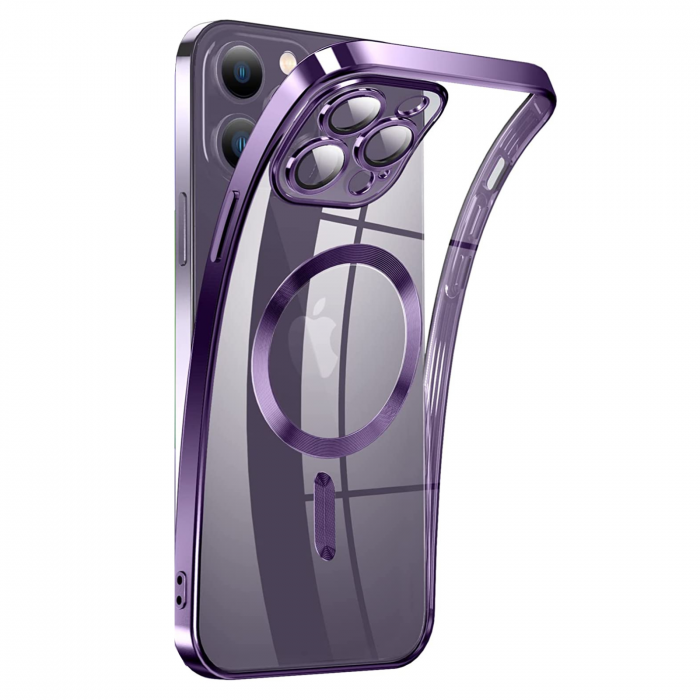 Husa Luxury MagSafe cu Protectie Lentile Camera si Anti-Shock pentru iPhone 14 Plus, Deep Purple [2]
