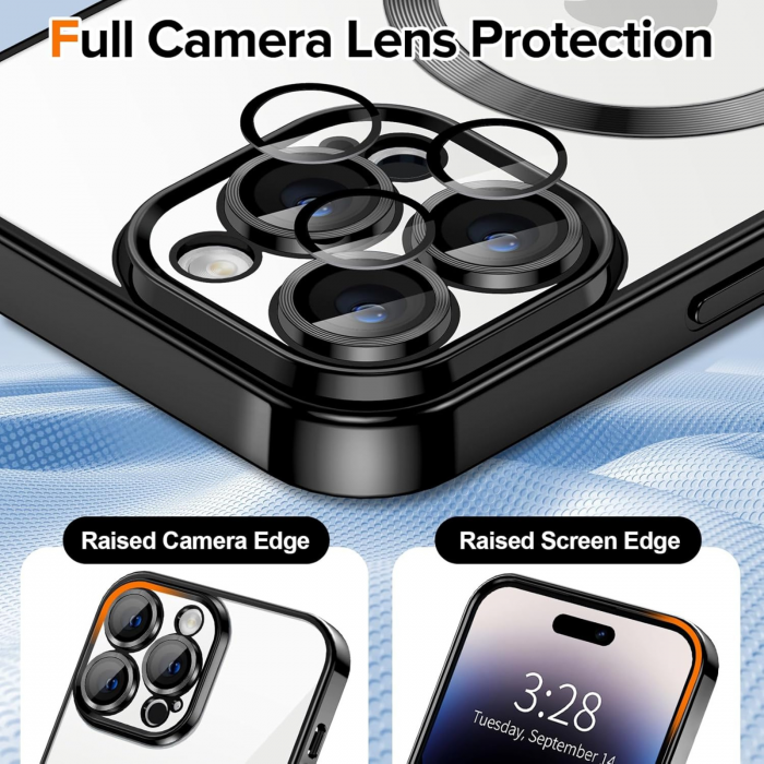 Husa Luxury MagSafe cu Protectie Lentile Camera si Anti-Shock pentru iPhone 14 Plus, Black [7]