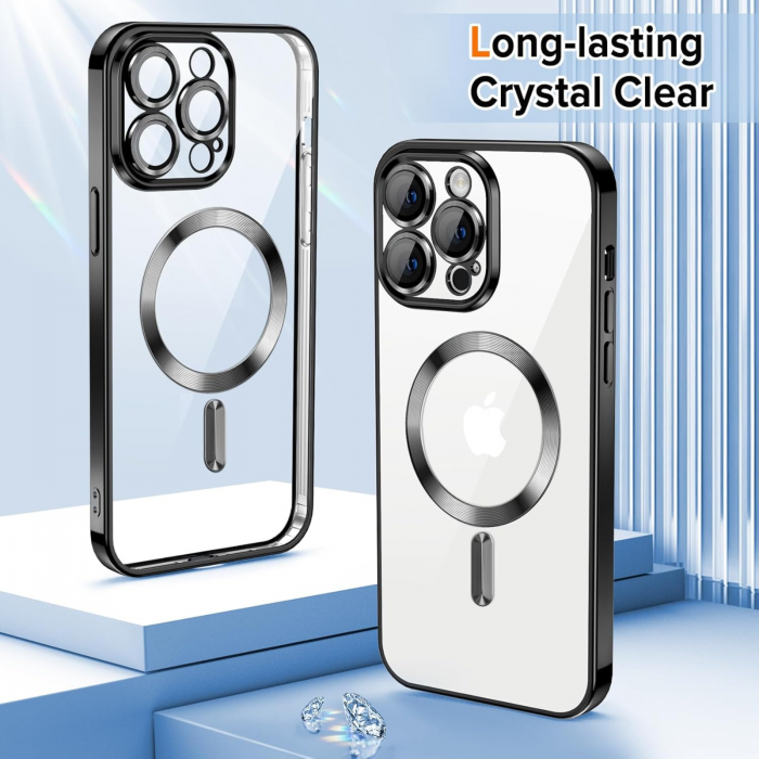 Husa Luxury MagSafe cu Protectie Lentile Camera si Anti-Shock pentru iPhone 14 Plus, Black [4]
