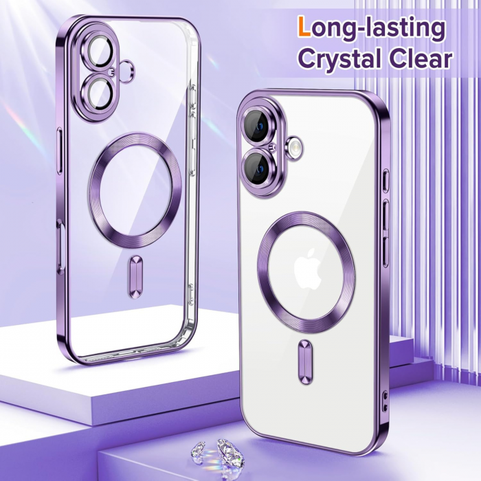 Husa Luxury MagSafe cu Protectie Lentile Camera si Anti-Shock pentru iPhone 16, Deep Purple [2]