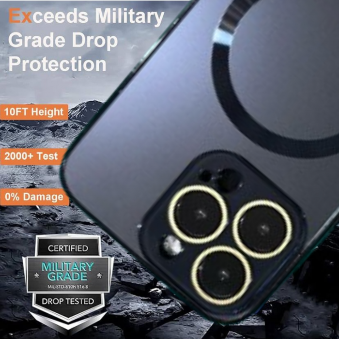 Husa iPhone 17 Pro, MagSafe AG Glass Shockproof - Protectie Camera, Navy Blue Mat [8]