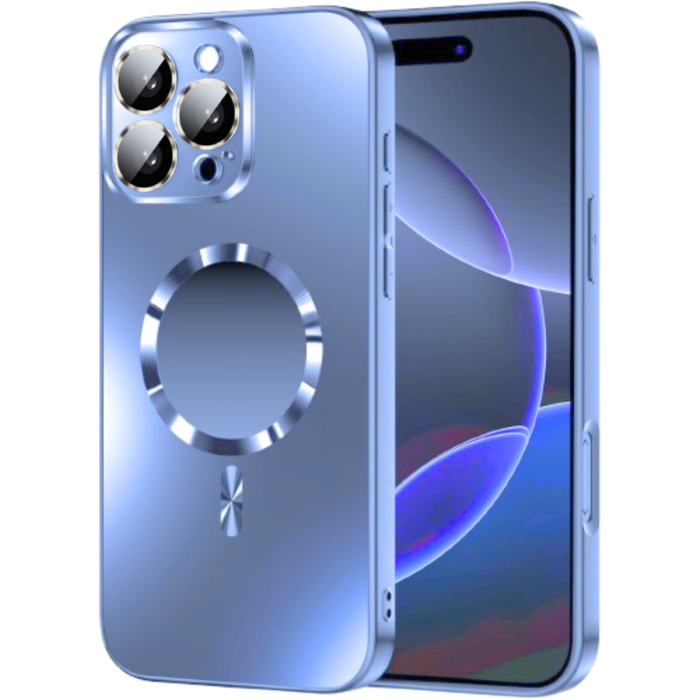 Husa iPhone 12 Pro Max, MagSafe AG Glass Shockproof - Protectie Camera , Sierra Blue Mat [1]