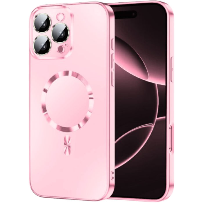 Husa iPhone 15 Pro, MagSafe AG Glass Shockproof cu protectie camera, Chanel Pink Mat [1]