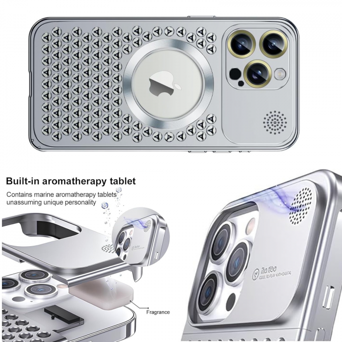 Husa pentru iPhone 17 Pro Max, Dur Aluminiu cu MagSafe, Disipare caldura si Protectie Premium, Silver [6]