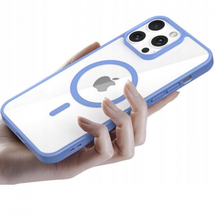 Husa pentru iPhone 13, Crystal Clear MagSafe, Sierra Blue [3]