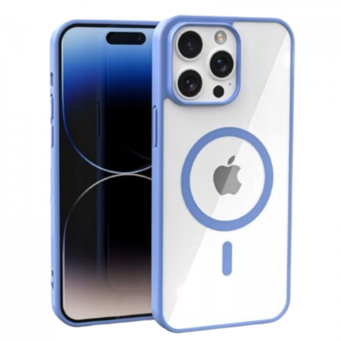 Husa pentru iPhone 14 Pro Max, Crystal Clear MagSafe, Sierra Blue [1]