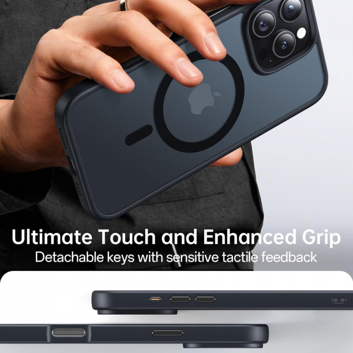 Husa pentru iPhone 15, MagSafe, Drop Resistant Shockproof, Matte Skin Black [7]