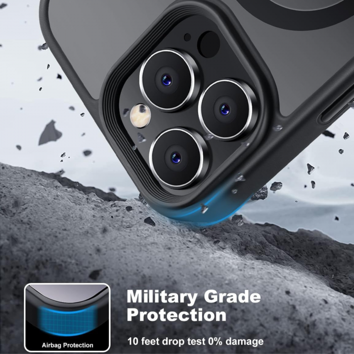 Husa pentru iPhone 11 Pro, MagSafe, Drop Resistant Shockproof, Matte Skin Black [10]