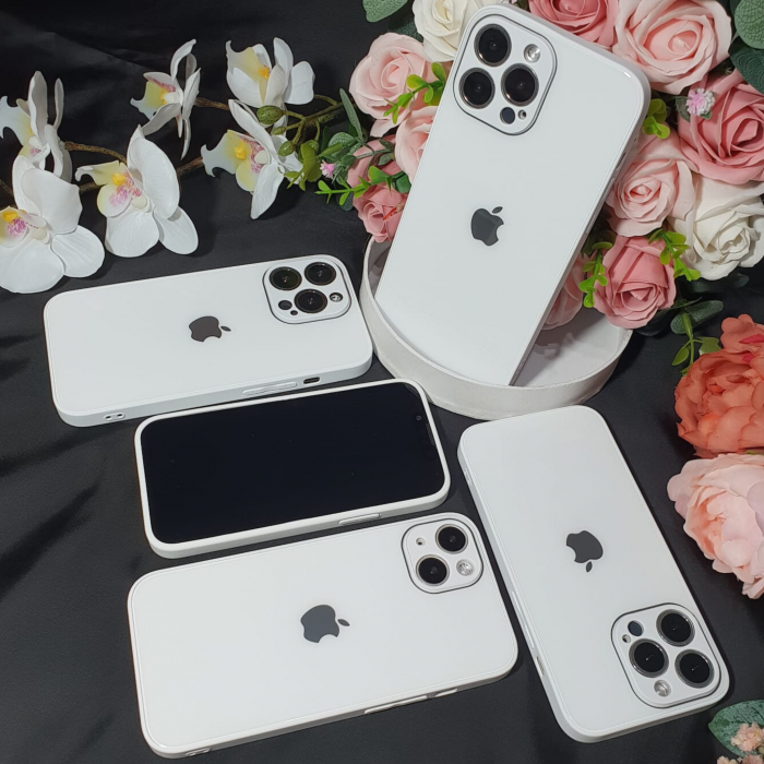 Husa Pentru Iphone 15, Sticla si Silicon, Alba [5]