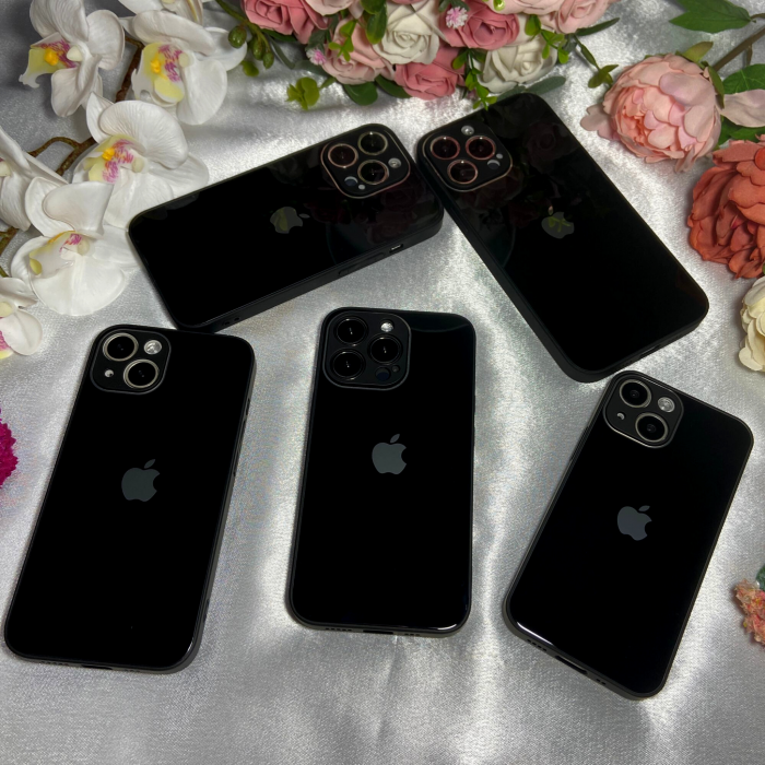Husa pentru Iphone 14 Plus Sticla si Silicon, Neagra [4]