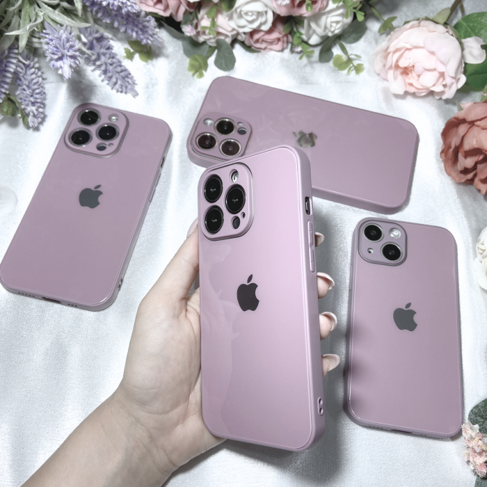 Husa Pentru Iphone 15, Sticla si Silicon, Pale-Purple [2]