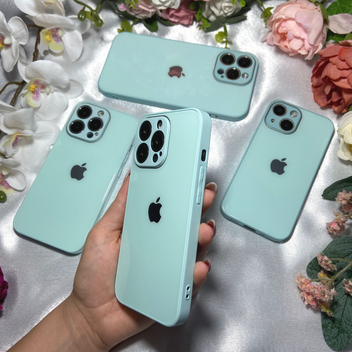 Husa Pentru Iphone 14 Plus Sticla si Silicon, Turcoaz [2]
