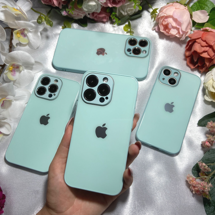 Husa Pentru Iphone 14 Plus Sticla si Silicon, Turcoaz [1]