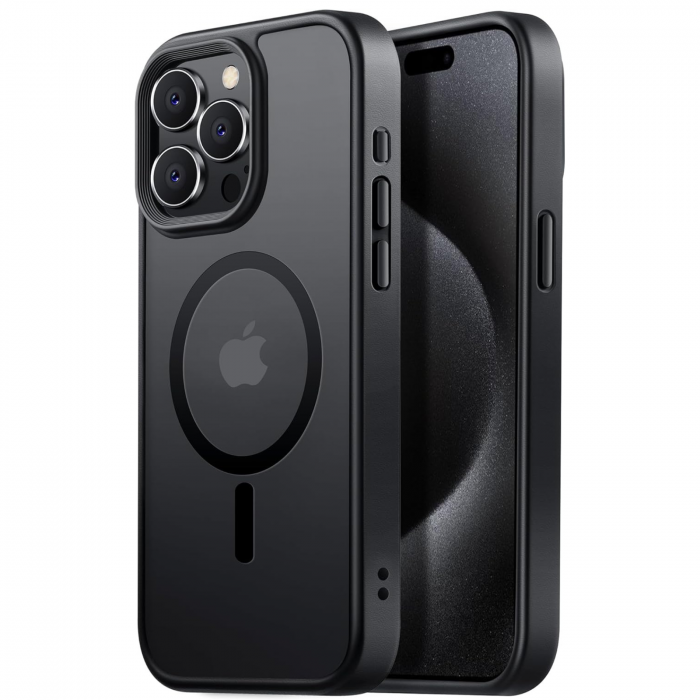 Husa pentru iPhone 12 Pro Max, MagSafe, Drop Resistant Shockproof, Matte Skin Black [1]