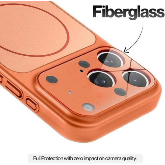 Husa pentru iPhone 17, AG Glass Mata MagSafe Slim Full Camera Protect, Orange [4]