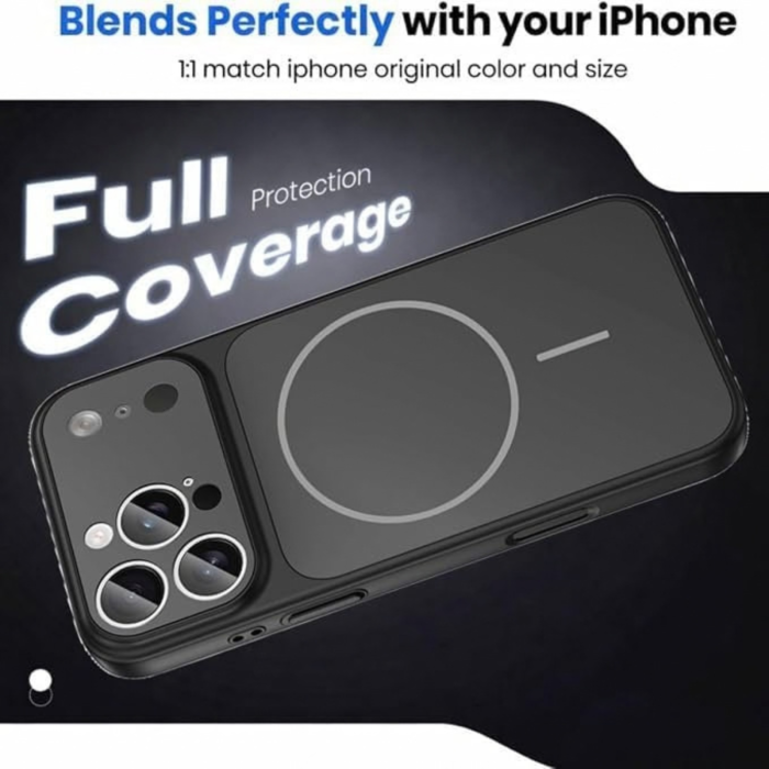 Husa pentru iPhone 14 Pro, AG Glass Mata MagSafe Slim Full Camera Protect - Convert to 17-18 Series, Deep Blue [7]