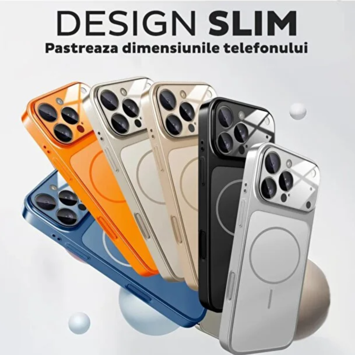 Husa pentru iPhone 13 Pro, AG Glass Mata MagSafe Slim Full Camera Protect - Convert to 17-18 Series, Orange [14]