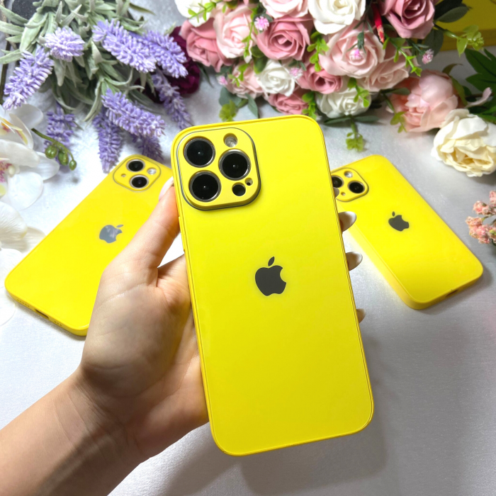 Husa Pentru Iphone 14, Sticla si Silicon, Lemon [1]
