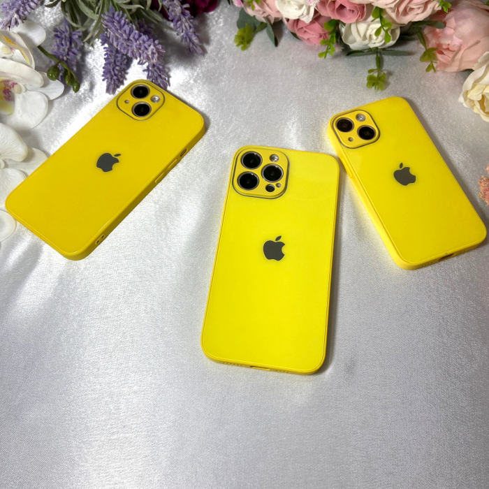 Husa Pentru Iphone 14, Sticla si Silicon, Lemon [4]